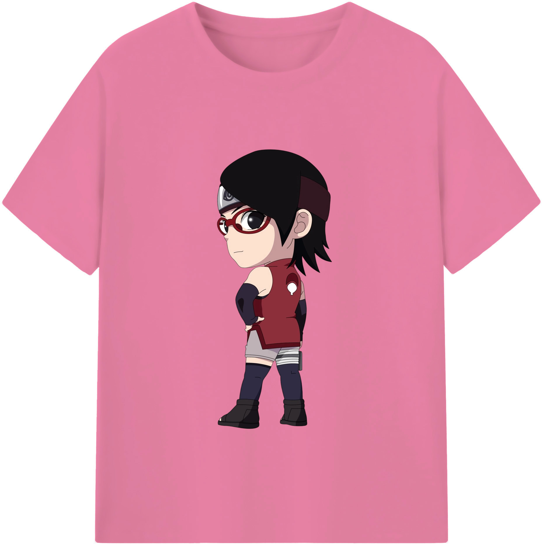 （画像用） NARUTO -ナルト- うちは サラダ Uchiha Sarada 綿100％半袖Tシャツ（フロントプリント）